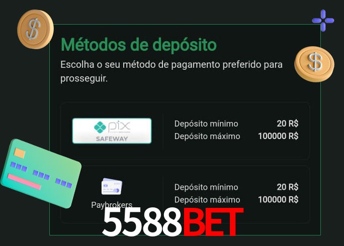 O cassino 5588Bet oferece uma grande variedade de métodos de pagamento